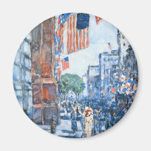 Íman Flags Fifth Avenue de Childe Hassam, Arte Antigo