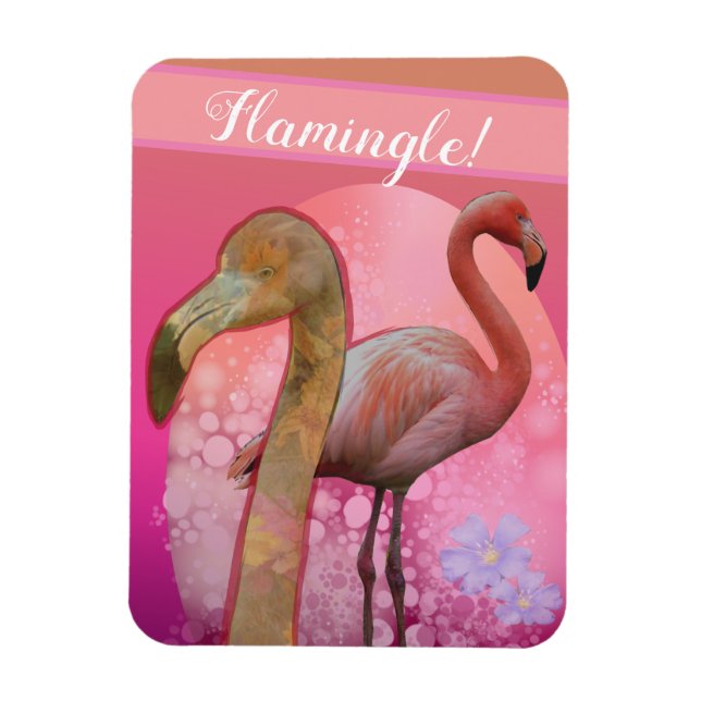 Íman Flamingle Floral Flamingo (Vertical)