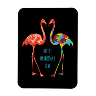 Íman Flamingo  Aceitar Autismo De Amor Flamingo