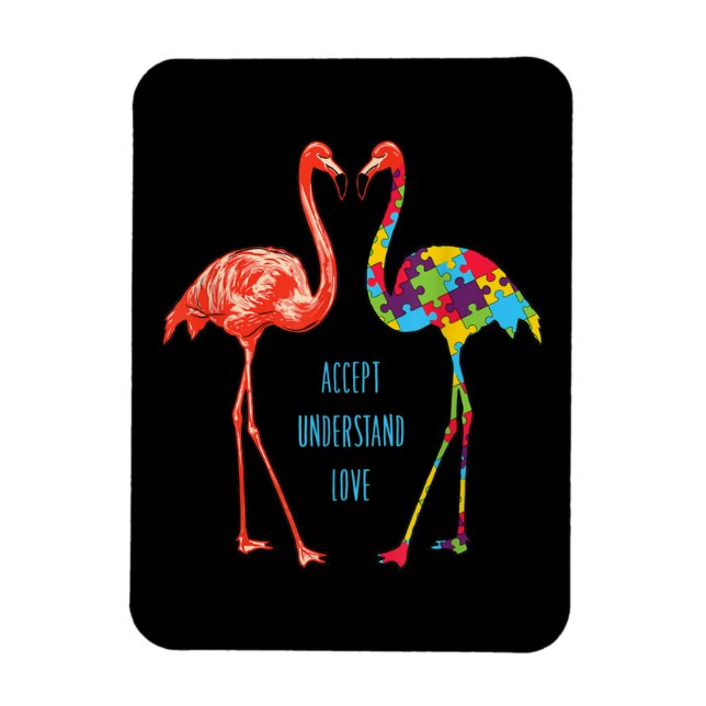 Íman Flamingo | Aceitar Autismo Do Amor Flamingo (Vertical)