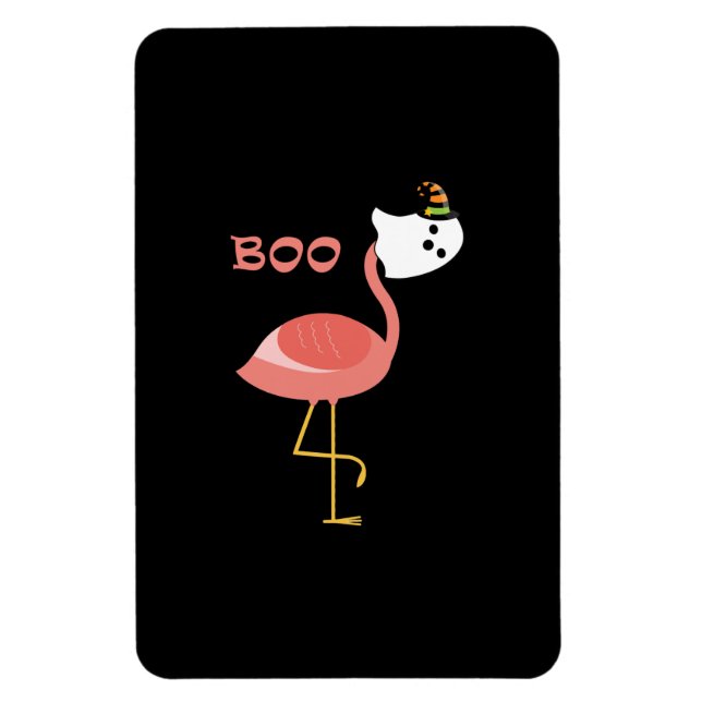 Íman Flamingo Boo Ghost Funny Flamingo | Animais Cujos (Vertical)
