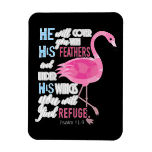 Íman Flamingo Christian Gift, Salm 91 Bíblia Verse