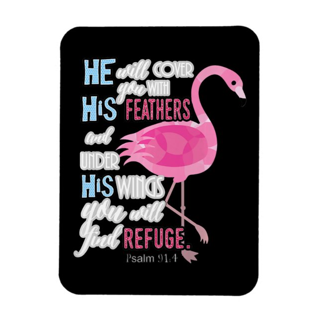 Íman Flamingo Christian Gift, Salm 91 Bíblia Verse (Vertical)