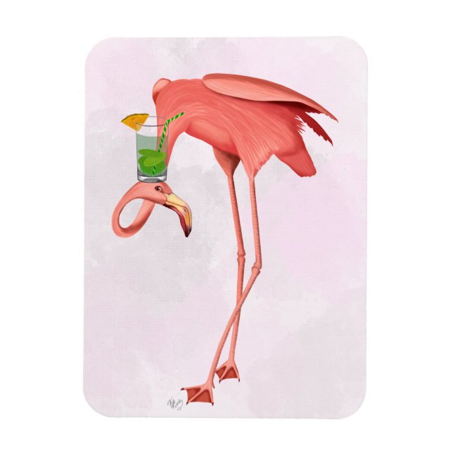 Íman Flamingo com coquetel (Vertical)