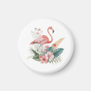 Íman Flamingo Com Flores