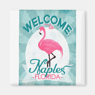 Íman Flamingo cor-de-rosa de Nápoles Florida - vintage