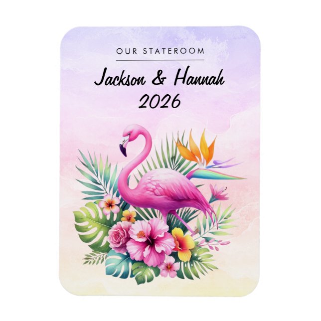 Íman Flamingo Cruise Ship Stateroom Decor Magnet (Vertical)