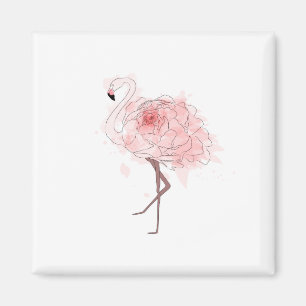 Íman Flamingo da rosa vermelha
