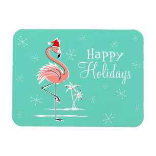 Íman Flamingo de Natal Feliz Holiday, ímã flexível