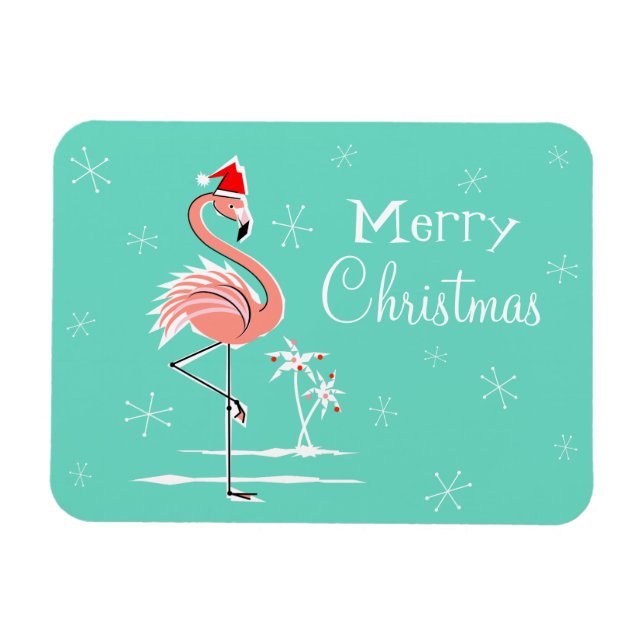 Íman Flamingo de Natal Merry Magnífico flexível (Horizontal)