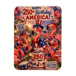 Íman Flamingo Feliz 250º Aniversário América 4 de Julho