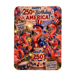 Íman Flamingo Feliz 250º Aniversário América 4 de Julho