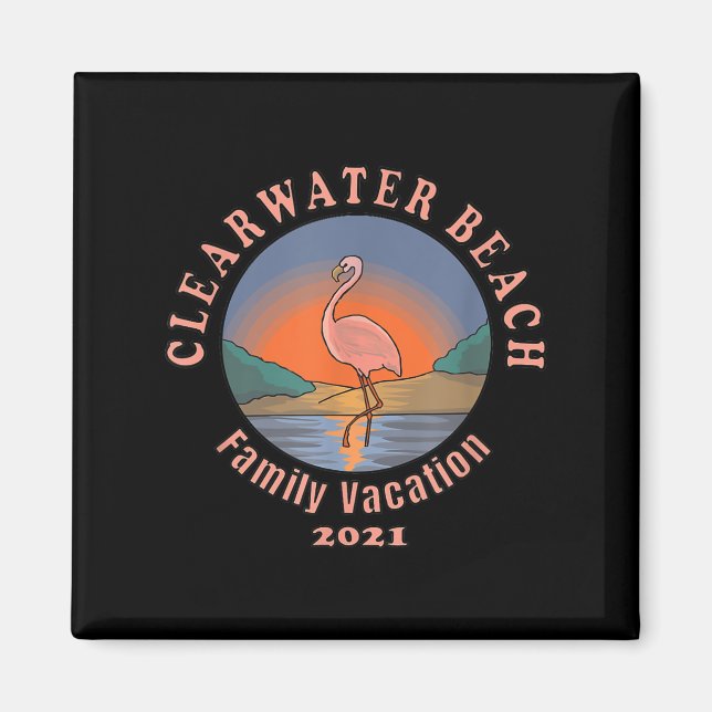 Íman Flamingo | Férias Flamingo Clearwater Beach 2021 (Frente)