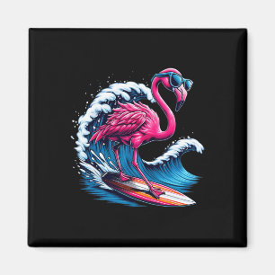 Íman Flamingo Havaiano Surfando Praia Verão Onda