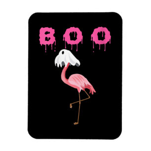 Íman Flamingo Mulheres Flamingo Boo Ghost Halloween