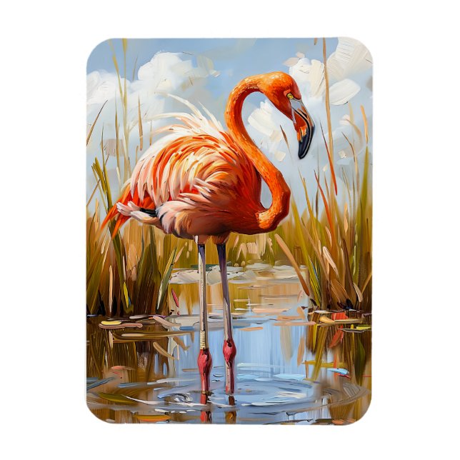 Íman Flamingo na Natureza (Vertical)