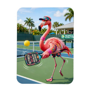 Íman Flamingo Rosa Aposentado no Clube de Pickleball Tr