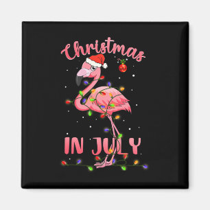 Íman Flamingo Rosa Com Chapéu De Papai Noel Natal Em Ju