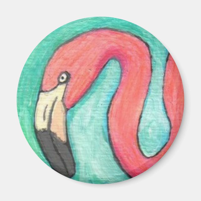 Íman Flamingo rosa - ímã (Frente)