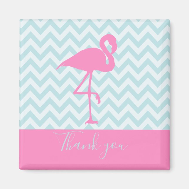 Íman Flamingo Rosa Moderno, Obrigado (Frente)