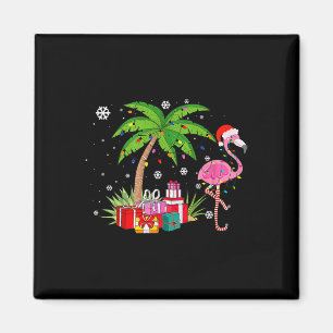 Íman Flamingo Rosa Palmeira de Natal Tropical Xmas Fu