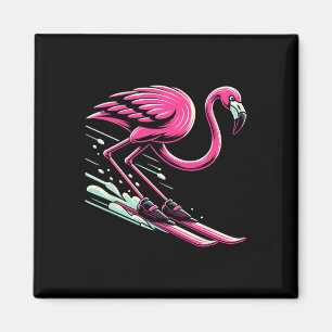 Íman Flamingo Skiing Ski Lover Skier Para Homens Mulher