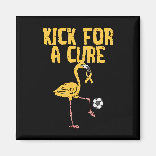 Íman Flamingo Soccer Kick For A Cure Childhood Cancer A (Frente)