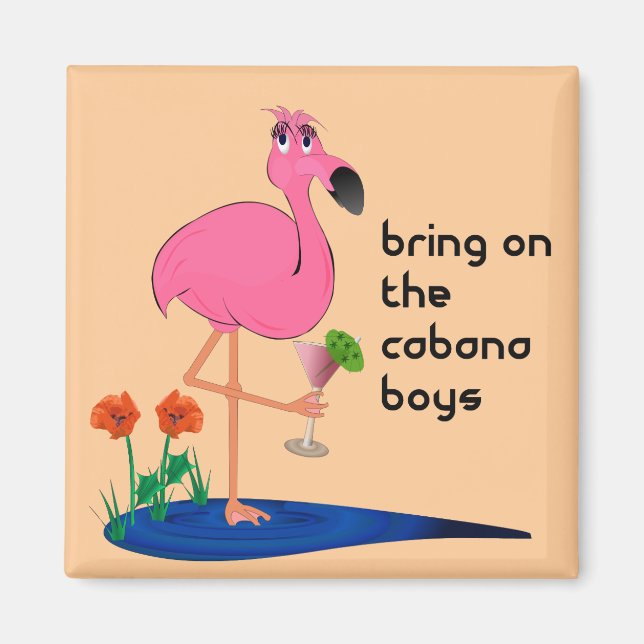 Íman Flamingo Square Magnet (Frente)