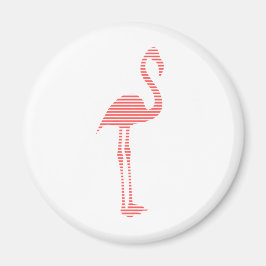 Íman Flamingo - tiras - rosa e branco.
