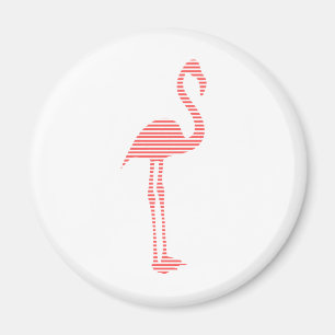 Íman Flamingo - tiras - rosa e branco