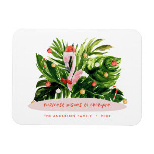 Íman Flamingo tropical de Natal, botânico da palma 