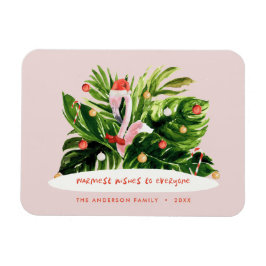 Íman Flamingo tropical de Natal, botânico da palma