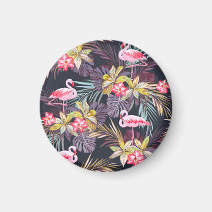Íman Flamingo Tropical: Padrão sem costura de verão