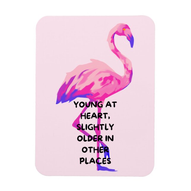 Íman Flamingo Young No Coração Engraçado Dizendo Citaçã (Vertical)