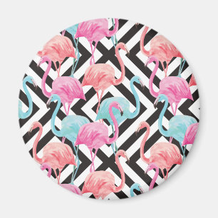 Íman Flamingoes no padrão de Design Negrito