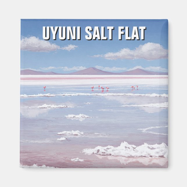 Íman Flamingos em Uyuni Salt Flat Salar De Uyuni (Frente)