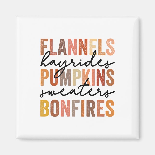 Íman Flannels Hayrides Pumpkins Vintage Sweater Bonfir (Frente)