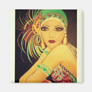 Íman Flapper Art Deco Dancer Lady Magnet