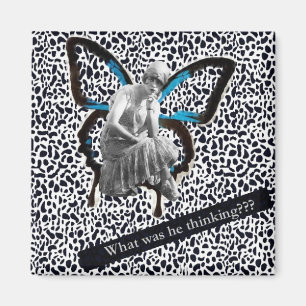 Íman Flapper Girl - Altered Art Magnet