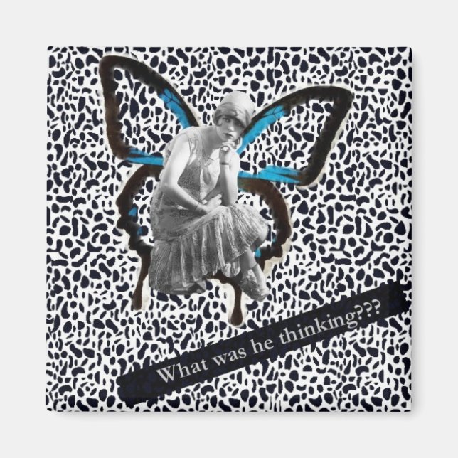 Íman Flapper Girl - Altered Art Magnet (Frente)