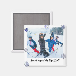 Íman Flauta de Neve Quadrada de Viagem com Foto Persona