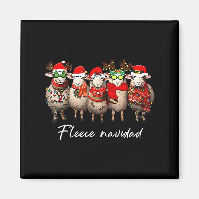 Íman Fleece Navidad Christmas Spanish Sheep Santa Sheep (Frente)