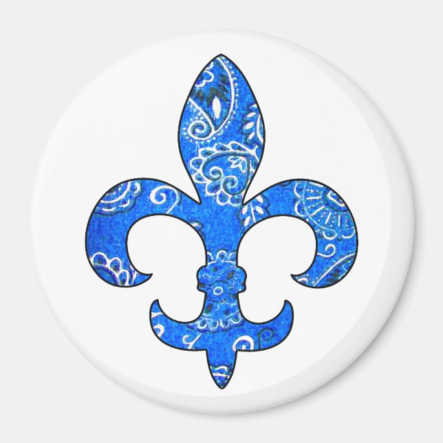 Íman Fleur de lis Blue Bandana (Frente)