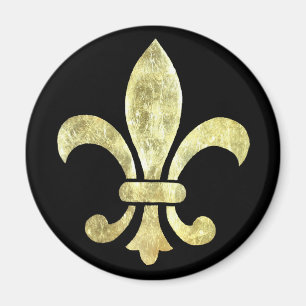 Íman Fleur de Lis Dourado Folha