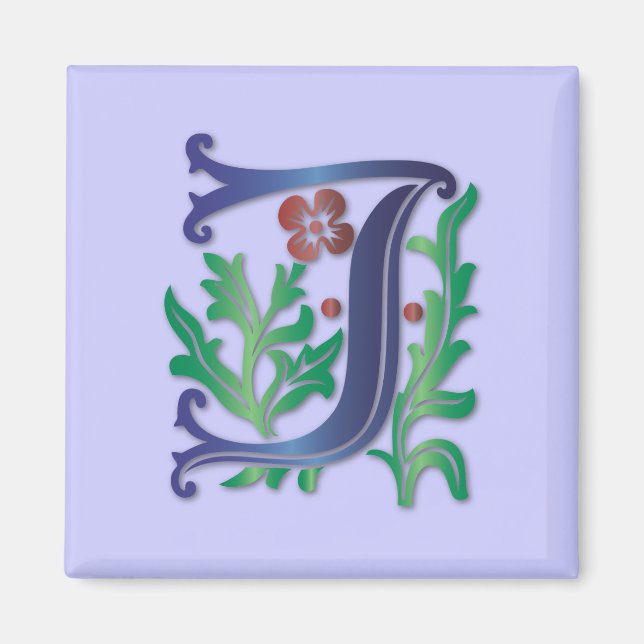 Íman Fleur-de-lis J Monograma (Frente)
