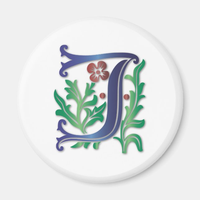 Íman Fleur-de-lis J Monograma (Frente)