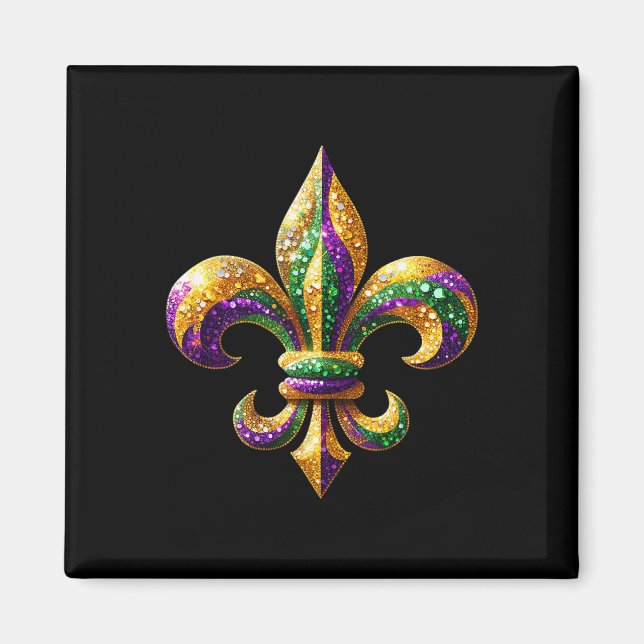Íman Fleur-de-lis Mardi Gras - Símbolo Carnaval - Parad (Frente)