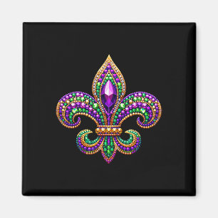 Íman Fleur-de-lis Mardi Gras - Símbolo Carnaval - Parad