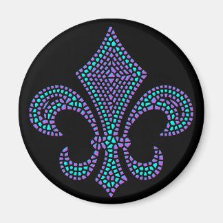 Íman Fleur De Lis Mosaico Bevel Pastel