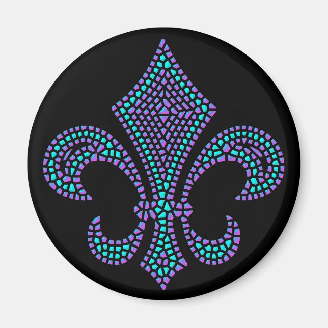 Íman Fleur De Lis Mosaico Bevel Pastel (Frente)